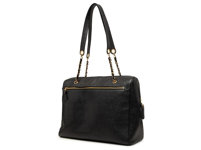 Borsa a tracolla Chanel Caviar CC nera Nero - vista 2
