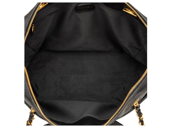 Borsa a tracolla Chanel Caviar CC nera Nero - vista 4