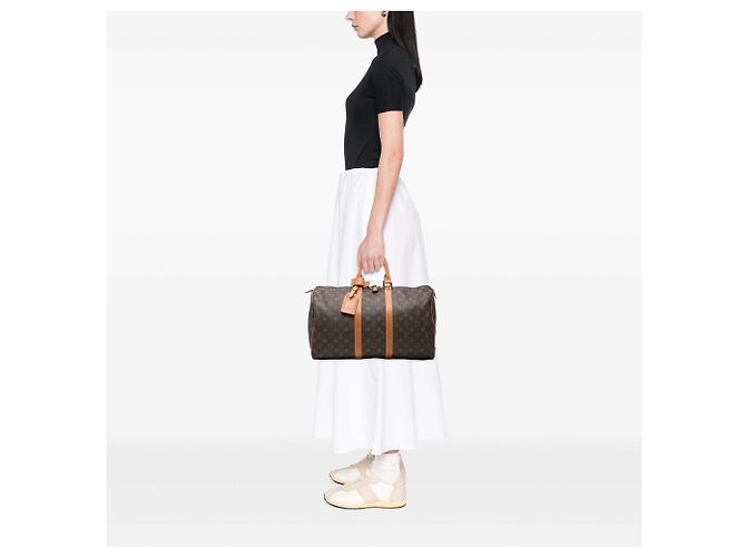 Sac de voyage Louis Vuitton Monogram Keepall 45 Marron - vue 6