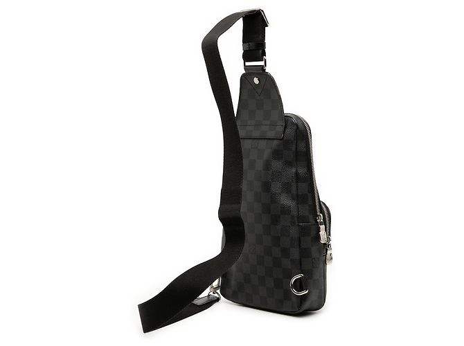 Borsa a tracolla Louis Vuitton Avenue Sling Damier Graphite Nera - vista 2