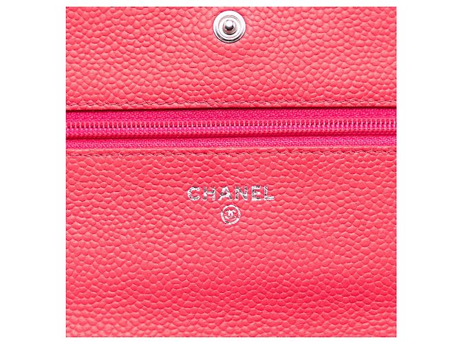 Borsa a tracolla Chanel Caviar Bicolor CC Wallet On Chain Rosa - vista 5
