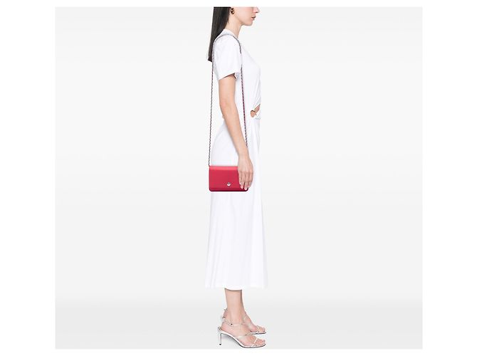 Borsa a tracolla Chanel Caviar Bicolor CC Wallet On Chain Rosa - vista 7