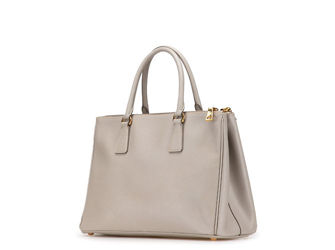 Borsa Prada Medium Saffiano Lux Galleria Double Zip Grigia Grigio - vista 2