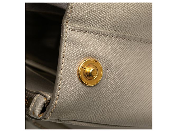 Borsa Prada Medium Saffiano Lux Galleria Double Zip Grigia Grigio - vista 9