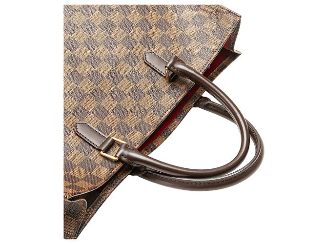 Borsa Tote Louis Vuitton Damier Ebene Sac Plat Marrone - vista 10
