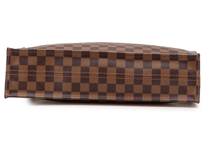 Borsa Tote Louis Vuitton Damier Ebene Sac Plat Marrone - vista 3
