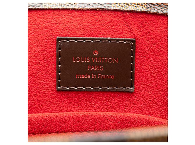 Borsa Tote Louis Vuitton Damier Ebene Sac Plat Marrone - vista 5