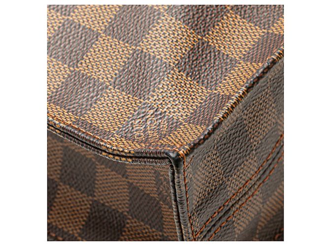 Borsa Tote Louis Vuitton Damier Ebene Sac Plat Marrone - vista 7