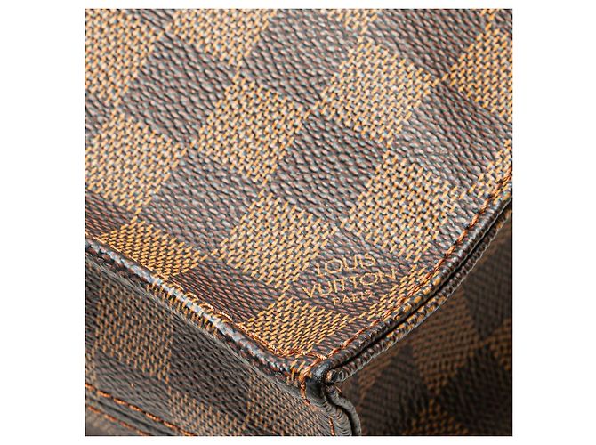Borsa Tote Louis Vuitton Damier Ebene Sac Plat Marrone - vista 8
