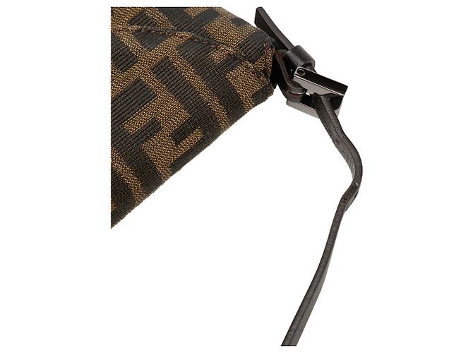 Fendi Zucca Canvas Schultertasche mit doppeltem Verschluss, braun - Ansicht 7