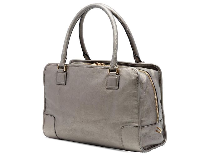 Borsa LOEWE Amazona 36 in pelle di capra metallizzata oro D'oro - vista 2