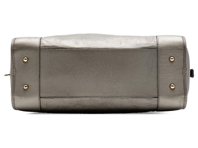 Borsa LOEWE Amazona 36 in pelle di capra metallizzata oro D'oro - vista 3
