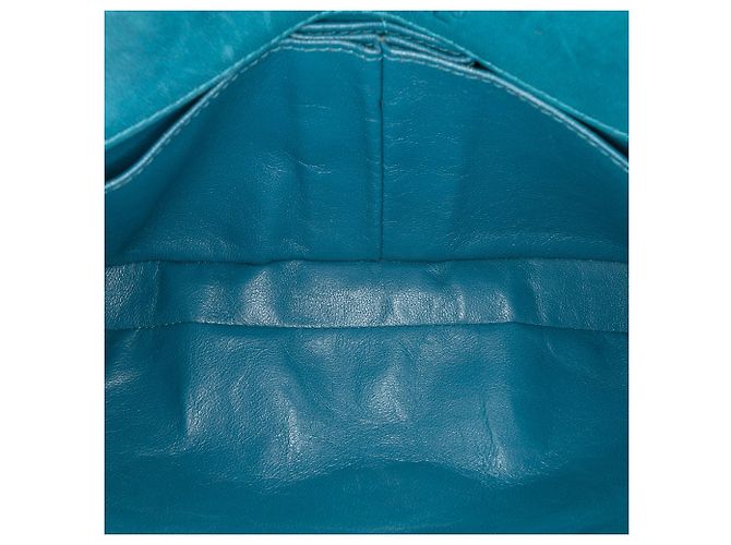Borsa a tracolla Chanel CC Tweed East West Flap Blu - vista 4