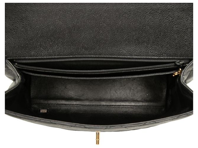 Borsa Chanel CC Quilted Caviar Kelly Top Handle Bag Nera Nero - vista 4