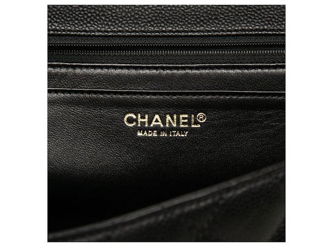 Borsa Chanel CC Quilted Caviar Kelly Top Handle Bag Nera Nero - vista 5