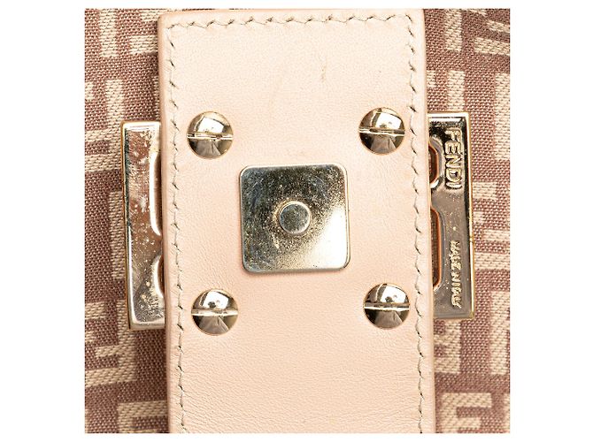 Fendi Zucchino Canvas Schultertasche Rosa Pink - Ansicht 11