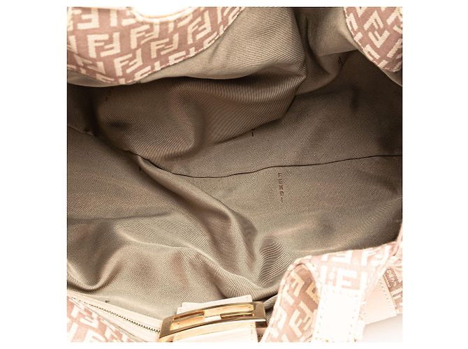 Fendi Zucchino Canvas Schultertasche Rosa Pink - Ansicht 4
