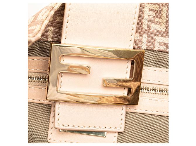Fendi Zucchino Canvas Schultertasche Rosa Pink - Ansicht 7