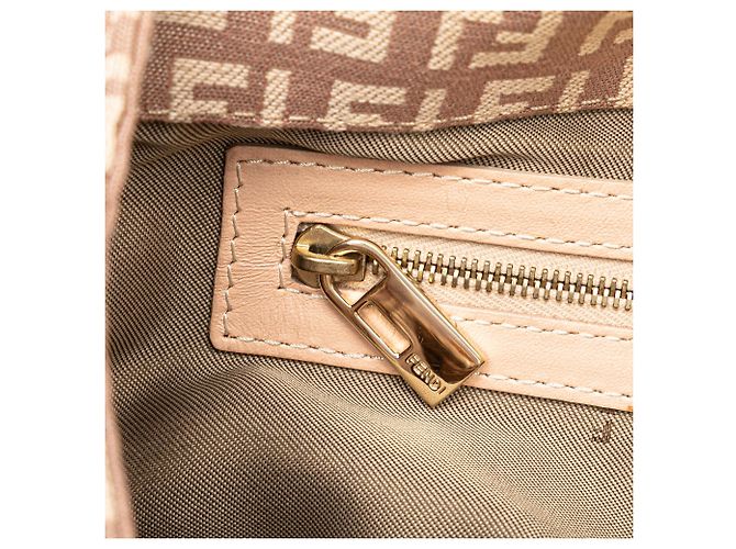 Fendi Zucchino Canvas Schultertasche Rosa Pink - Ansicht 8