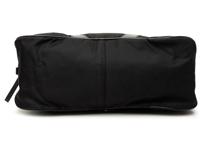 Borsa Bowler Prada Vitello Drive Trimmed Tessuto Nera Nero - vista 3