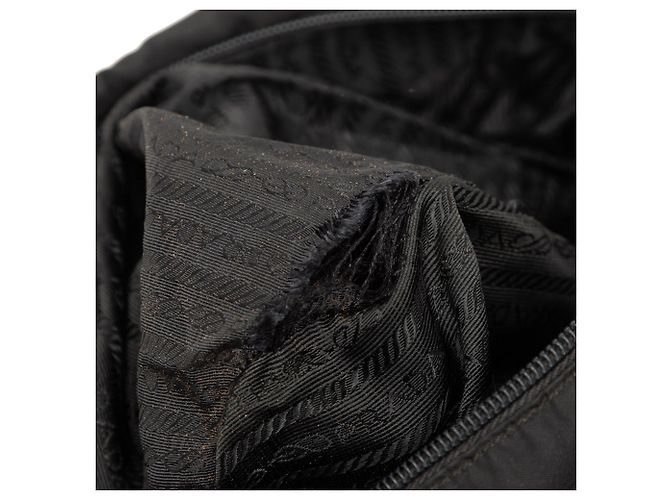 Borsa Bowler Prada Vitello Drive Trimmed Tessuto Nera Nero - vista 6