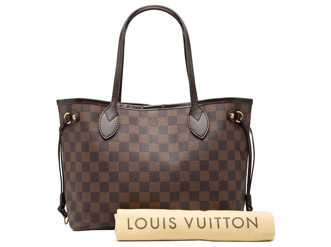 Sac cabas Louis Vuitton Damier Ebene Neverfull PM Marron - vue 11