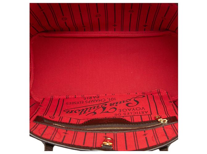 Sac cabas Louis Vuitton Damier Ebene Neverfull PM Marron - vue 4