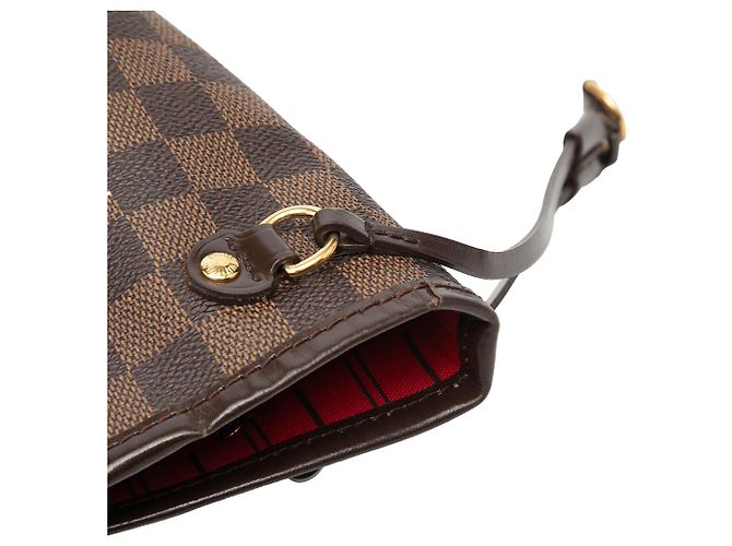 Sac cabas Louis Vuitton Damier Ebene Neverfull PM Marron - vue 8