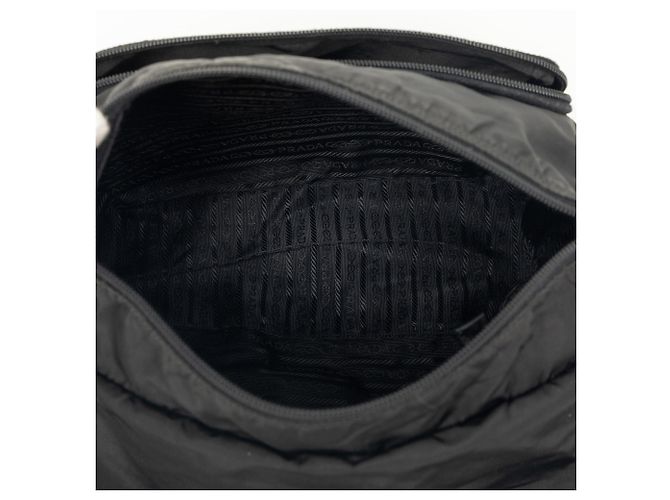 Double Borsa a tracolla Prada Tessuto blu con zip e doppia fibbia - vista 4