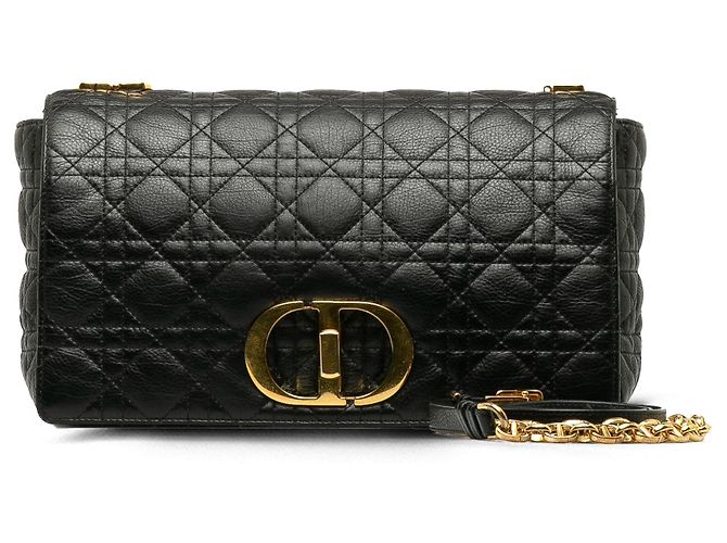 Borsa a tracolla Dior Caro Large Cannage Nera Nero - vista 16