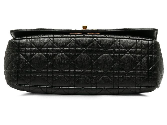 Borsa a tracolla Dior Caro Large Cannage Nera Nero - vista 4