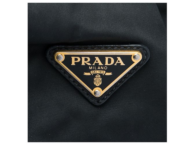 Borsa Hobo plissettata Prada Tessuto nera Nero - vista 5