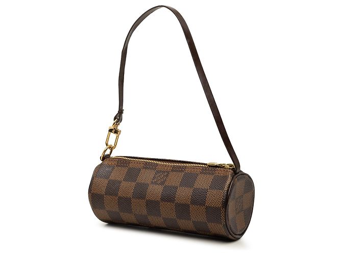 Borsa a mano Louis Vuitton Damier Ebene Papillon Pochette Marrone - vista 2