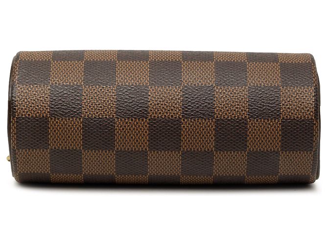 Borsa a mano Louis Vuitton Damier Ebene Papillon Pochette Marrone - vista 3
