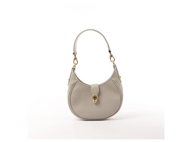 Bulgari Borsa a tracolla Bvlgari Serpenti Ellipse in pelle Grigia Grigio - vista 13