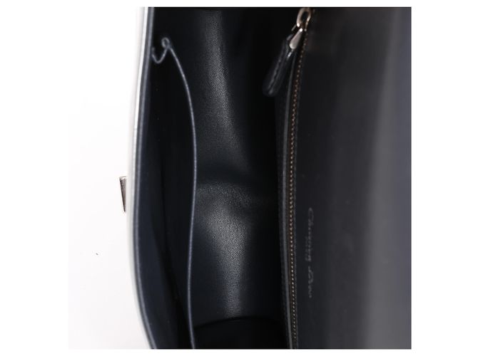 Borsa a tracolla con catena Christian Dior Diorama Cannage in pelle verniciata Silver Nero - vista 10