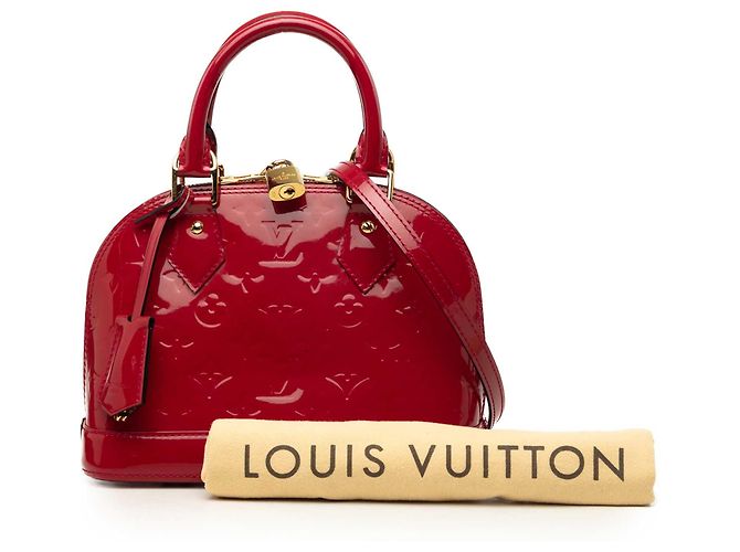 Borsa Louis Vuitton Monogram Vernis Alma BB rossa Rosso - vista 8