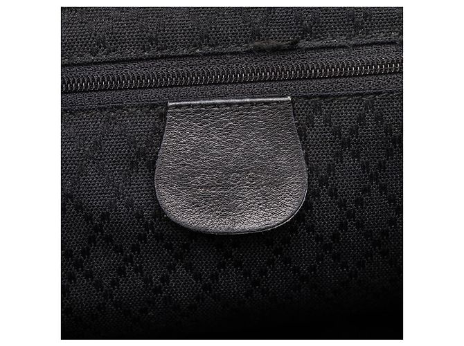 Bamboo Zaino Gucci Large in pelle di vitello nera con coulisse e bambù Nero - vista 5