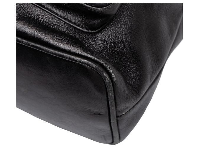 Bamboo Zaino Gucci Large in pelle di vitello nera con coulisse e bambù Nero - vista 7