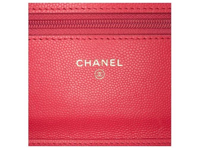 Borsa crossbody Chanel CC Chevron Caviar Red Ancient Greek Charms Wallet On Chain Rosso - vista 5