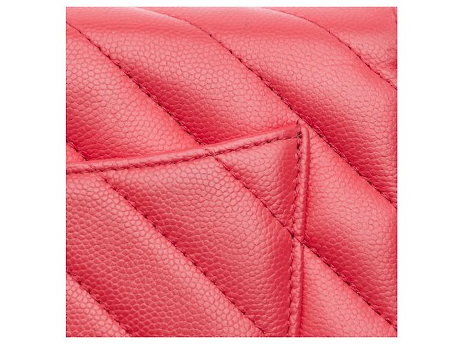 Borsa crossbody Chanel CC Chevron Caviar Red Ancient Greek Charms Wallet On Chain Rosso - vista 9