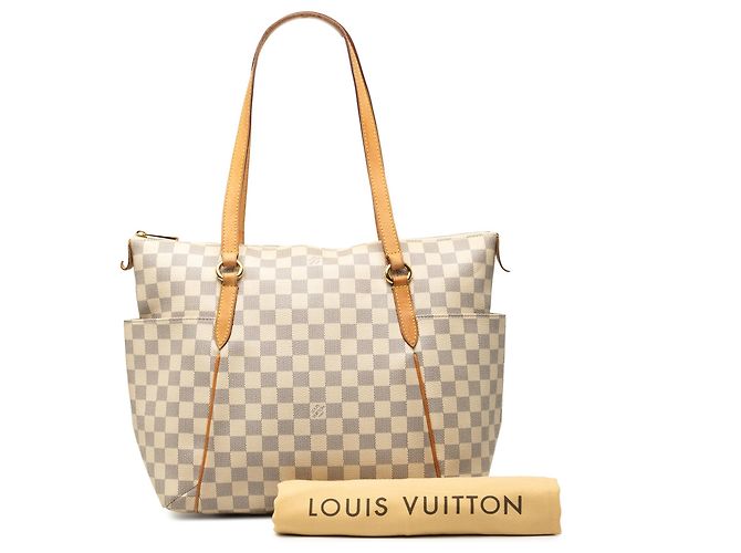 Borsa Tote Louis Vuitton Damier Azur Totally MM Bianca Bianco - vista 9