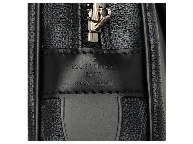 Borsa da Lavoro Louis Vuitton Damier Graphite Porte Documents Voyage PM Nera Nero - vista 5
