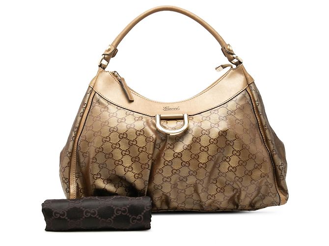 Borsa a tracolla Gucci GG Crystal Abbey D Ring Beige - vista 7