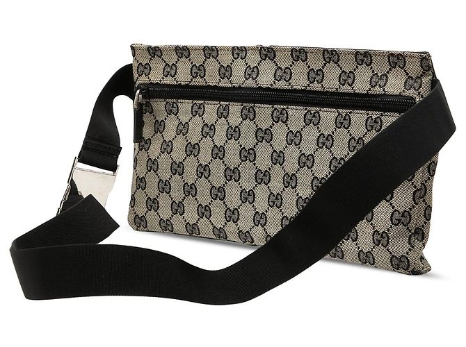 Bolso cinturón Gucci GG Canvas beige con doble bolsillo - vista 2