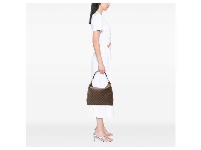 Borsa a tracolla Louis Vuitton Portobello PM Damier Ebene Marrone - vista 6