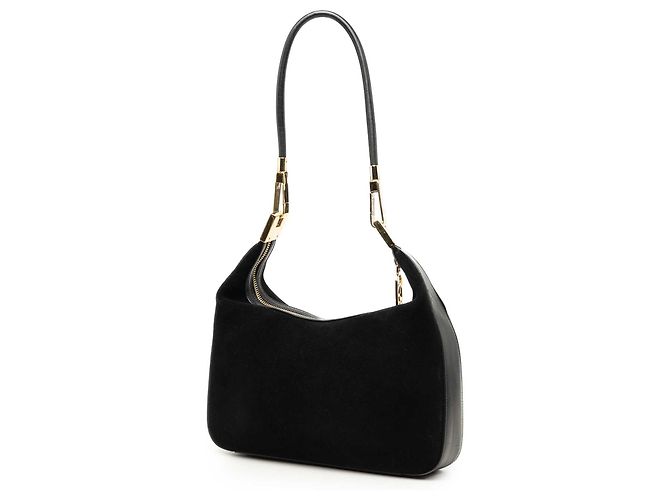 Gucci Schultertasche aus schwarzem Wildleder - Ansicht 2
