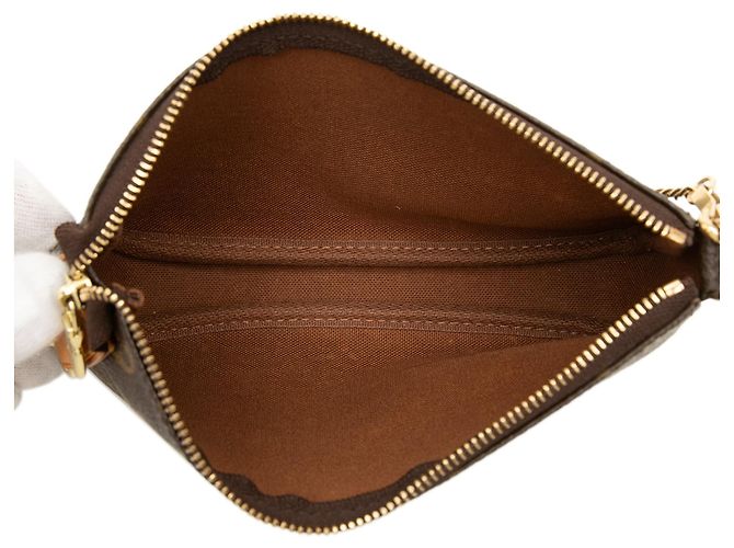 Bolso de mano Louis Vuitton Monogram Mini Pochette Accessoires Marrón Castaño - vista 4