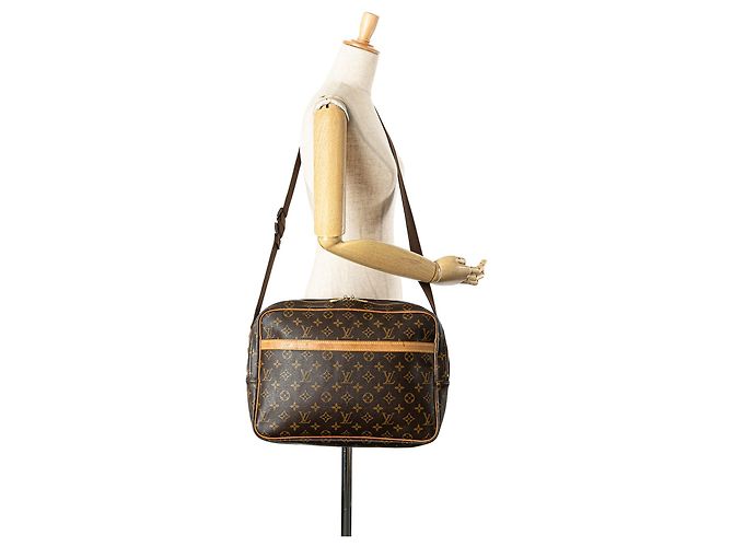 Borsa a tracolla Louis Vuitton Monogram Reporter GM Marrone - vista 12