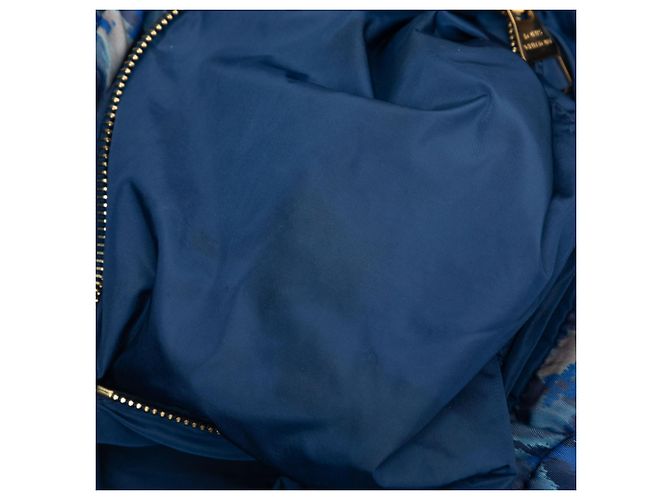 Bucket Borsa a secchiello Louis Vuitton Limited Edition Monogram Nylon Ikat Noefull MM Blu - vista 7